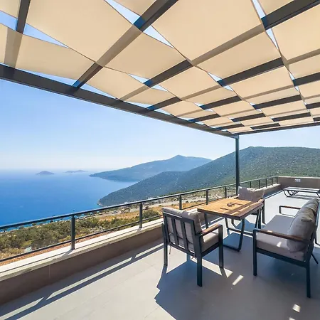 Kalkan Luxury With Panoramic Sea View 别墅 卡斯