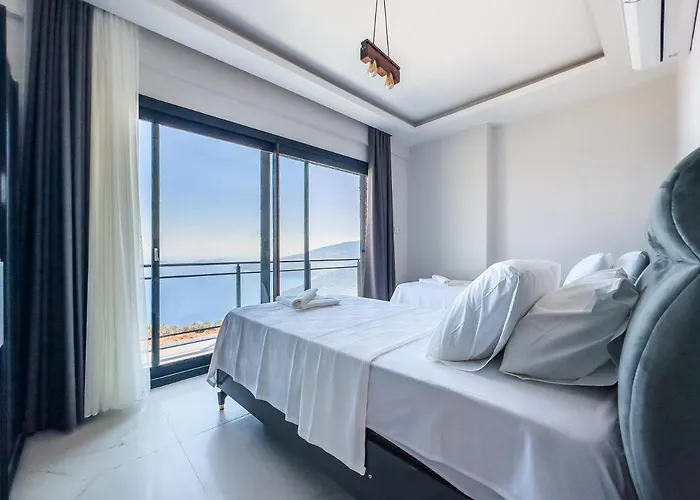 Kalkan Luxury With Panoramic Sea View 别墅 卡斯